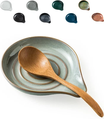 LAUCHUH Spoon Rest, 5" Large Spoon Holder for Stove Top Ceramic Spoon Rest Spatu - Image 1 of 4