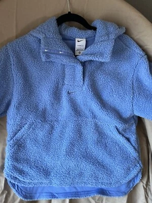 NIKE High-Pile Fleece Therma Fit Youth Girls Size L Training Jacket Light Blue - Image 1 of 4