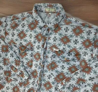 Vintage Guess Georges Marciano Shirt Aztec Southwest Button Front 90s Men Sz M - Image 1 of 4