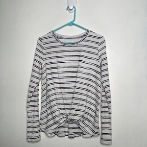 Ben Sherman Top Girls Size 18 Xl Ribbed Knit Long Sleeve White Twist Front - Picture 1 of 4