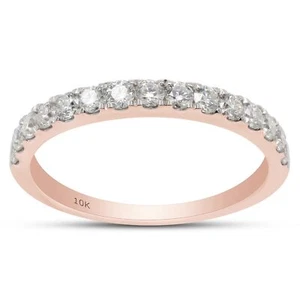 1/2 ct. Moissanite  Half Eternity Wedding Band Ring In 10k or 14k Gold - Picture 1 of 13