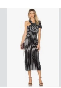 Diane Von Furstenberg Strapless Draped Front Dress Sz 0 NWT $498 Whiston Black - Picture 1 of 13