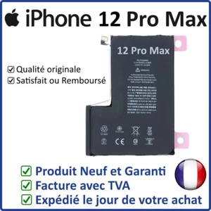iPHONE 12 PRO MAX - BATTERIE PREMIUM DE REMPLACEMENT 3687MAH ADHESIF COLLÉ - Photo 1 sur 3