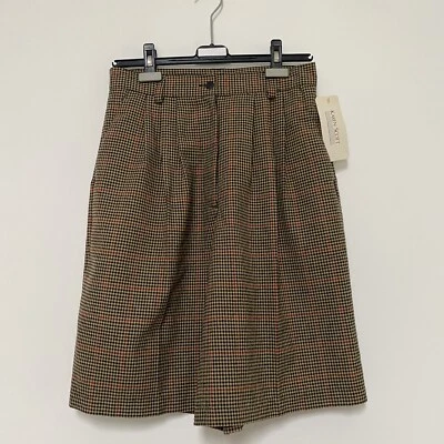 Vintage Karen Scott Knee Length Highwaist Plaid Twill Shorts 6-8 Brown NWT  - Image 1 of 4