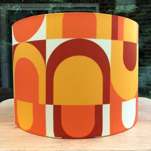 Lampshade West German MCM Retro Mid Century 60s 70s Lamp Shade Groovy Orange - Picture 1 of 110
