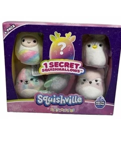 Squishmallows Squishville Artic Squad 6 Pack Mystery Doll Fox Penguin Animal - Foto 1 di 8