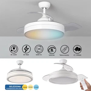 Ventilatore luce soffitto LED 3 step 56W resa 650W lampada sospensione bar 230V - Imagen 1 de 9