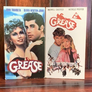 Grease (1978) & Grease 2 (1982) VHS's - 1990 Releases, Musical, John Travolta - Picture 1 of 3