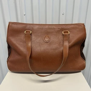 Bolso de Mano Vintage Mark Cross Gran Capacidad Cuero Marrón Tostado - Imagen 1 de 24