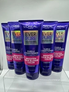(6) L'Oreal EverPure Sulfate-Free Brass Toning Purple Shampoo & Conditioner 6.8o - Picture 1 of 4