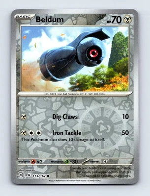 Beldum Reverse Holo SV05: Temporal Forces 113/162 NM/LP - Image 1 of 2