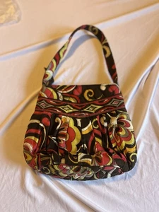 SÜSSE VERA BRADLEY HANDTASCHE/HANDTASCHE ~ PAISLEY SCHWARZ, ROT, GRÜN, WEISS DESIGN - Bild 1 von 6