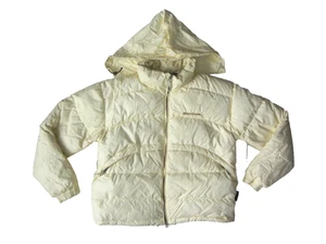 Vtg yk2 RIP CURL Off-White Warm PUFFER SKI JACKET Snowboard Winter Coat Women L - Picture 1 of 11