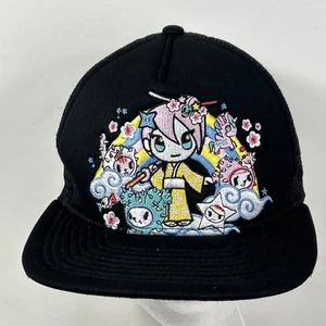 Tokidoki Truckermütze Snapback schwarz bestickt Geisha Kimono Kirschblüte - Bild 1 von 8
