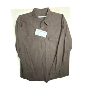Axis Long Sleeve Button Up Shirt Mens XL Brown - Picture 1 of 2
