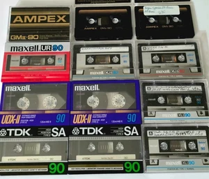 MAXELL XL II UDX 14 TAPE CASSETTE LOT AMPEX GMII EPITAXIAL RECORDING BLANK JAPAN - Picture 1 of 24