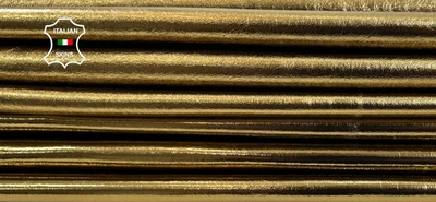 METALLIC BRASS BRONZE Soft Italian Lambskin Leather 2 skins 12+sqf 0.8mm #C5254 - Image 1 of 4