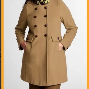 Lands' End Damen Peacoat Peacoat Wolle & Kaschmirmischung Kragenlos, Größe 6P - Bild 1 von 12