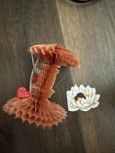 Vintage Beistle Valentine's Day Card Honeycomb Centerpiece Victorian Girls Heart - Picture 1 of 14