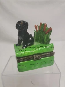 Schwarz Labrador Lab Retriever Jagd Hund Schmuck Box (Porzellan) 🙂 - Bild 1 von 5