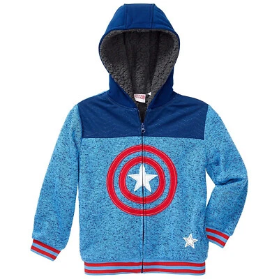 Sudadera con capucha de felpa Capitán América azul talla 3T Marvel Boys Foto 1 de 2