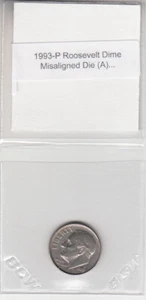 1993-P Roosevelt Dime Desalineado Die Off Centro Anverso Error Variedad MAD - Imagen 1 de 2