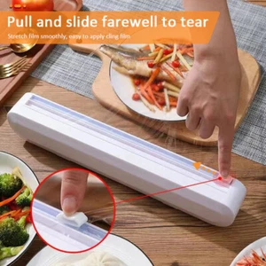 Food Wrap Foil Cling Film Dispenser Cutter Plastic Sharp Cutter Storage Holder - Picture 1 of 7