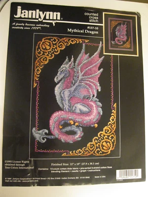 Dragón mítico punto de cruz JanLynn #157-10 DE COLECCIÓN Foto 1 de 4