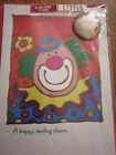 Nanna Birthday Card for Grandmother. Happy Smiling Clown card with free badge