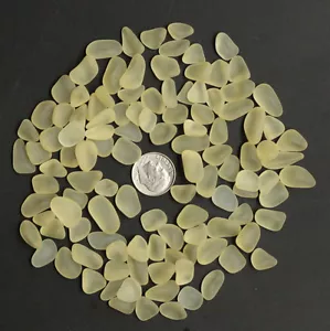 yellow sea beach glass 20 pieces lots 10-14mm jewelry use - Picture 1 of 3