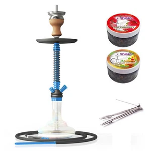 RMAN Shisha Set 66cm Aluminium Wasserpfeife Hookah mit 2 Dampfstein Premium