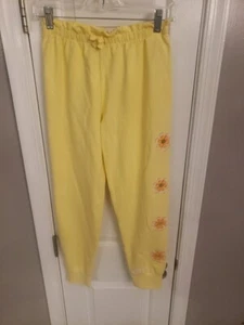 Levi’s Knit Joggers Pull On Pants Youth LGG 12-13 Years Stretch Yellow Flowers - Picture 1 of 17