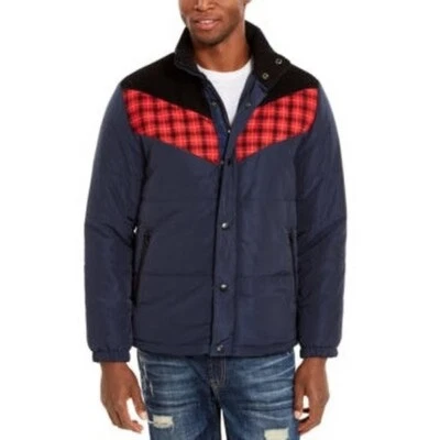 Chaqueta acolchada American Rag Brady en bloques de color para hombre Foto 1 de 4
