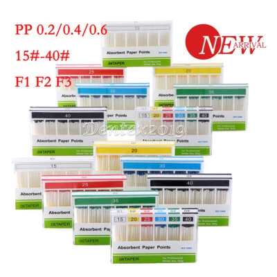 AZDENT Dental Root Canal Endodontics Absorbent Paper Points PP02/.04 /06 15#-40# - Image 1 of 4