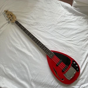 Teardrop Shape Electric Bass Guitar F-hole Semi-Hollow Body Rosewood Fretboard - Picture 1 of 6