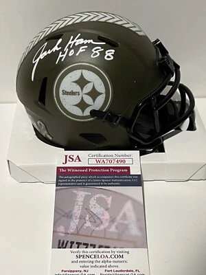 JACK HAM Signed Autographed Auto Steelers Salute To Service STS Mini Helmet JSA - Image 1 of 3