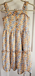 Flap Doodle by Doodle girl 12yrs tiered floral zip back dress full lined - Picture 1 of 9