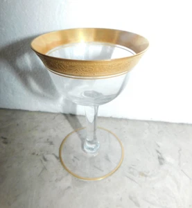 11 Vintage Tiffin Minton Gold verkrustet Stiel Geschirr Optik Glas Schnaps Cocktail - Bild 1 von 2