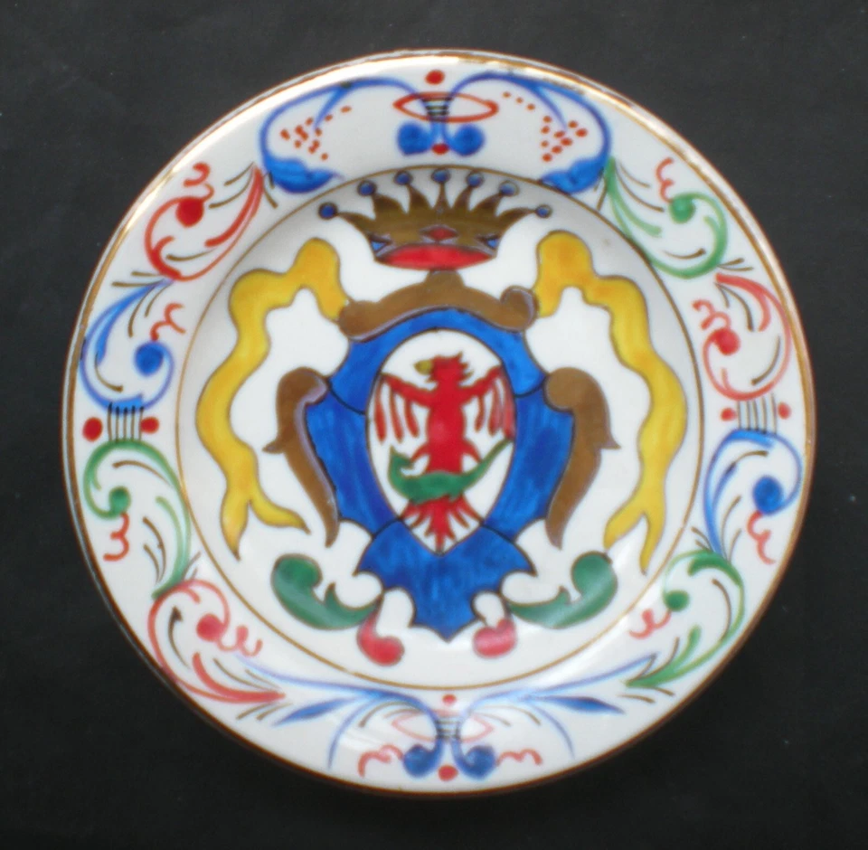 SCI SOCIETA' CERAMICA ITALIANA LAVENO PIATTINO BOMBONIERA GUELFA FIRENZE STEMMA - Immagine 1 di 3