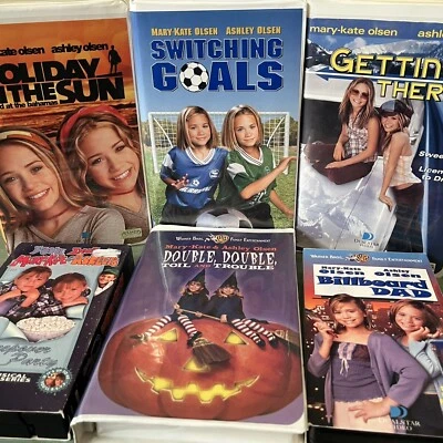 Mary Kate & Ashley VHS Lot - Billboard Dad, Switching Goals, & More Olsen Twins! - Image 1 of 4