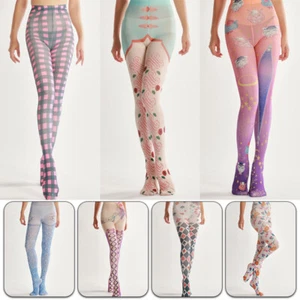 Lolita Girls Flower/Plaid/stripes Pattern 80D Pantyhose Tights Stockings Socks - Picture 1 of 28