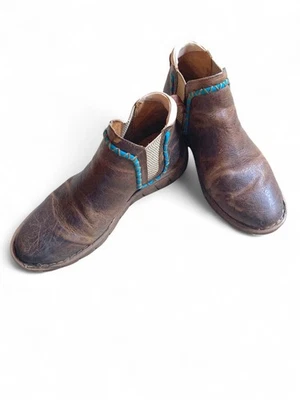 Tony Lama Mina Brown Tan Leather Ankle Boots Women’s 8.5M | Western Boho Cowgirl - Image 1 of 4