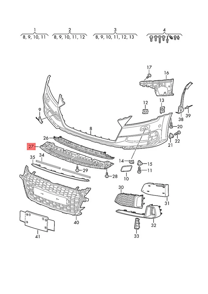 Elemento de cierre genuino AUDI TT cupé Roadster TTS FV3 FV9 FVP FVR 8S0807233E Foto 1 de 1