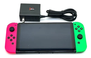 Nintendo Switch OLED Video Game Console HEG-001 Neon Green/Pink Joy-con #6 - Picture 1 of 24