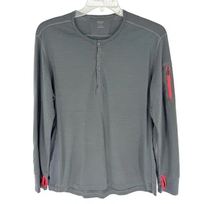 Brújula ICEBREAKER Manga Larga Mezcla Lana Henley Capa Base Gris Para Hombre Talla L Foto 1 de 4