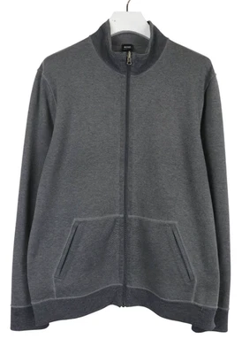 Sudadera HUGO BOSS Calce Regular Para Hombre 2XL Gris Cuello Simulado Bolsillo Cremallera Completa Foto 1 de 4
