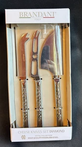 NUEVO JUEGO DE CUCHILLOS PARA QUESO DE 3 PIEZAS DE BRANDANI DE ITALIA PARA QUESO DURO, BLANDO, SEMIDURO - Imagen 1 de 3