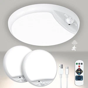 Rechargeable Motion Sensor Light with Remote,7.5inch 600LM 2 PACK, White - Picture 1 of 7
