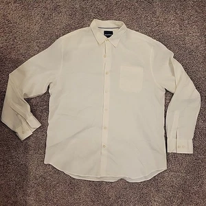 Vintage Tommy Bahama Linen Mens XLarge Cream Long Sleeve Button Down  - Picture 1 of 6