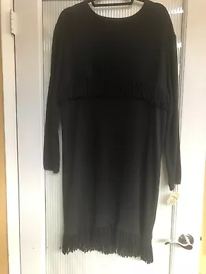 Vestidos Neiman Marcus Adrienne Vittadini Vintage Negros Flecos Talla 14 Nuevos con Etiquetas $222. Foto 1 de 4